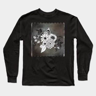 Wonderful flowers in black and white Long Sleeve T-Shirt